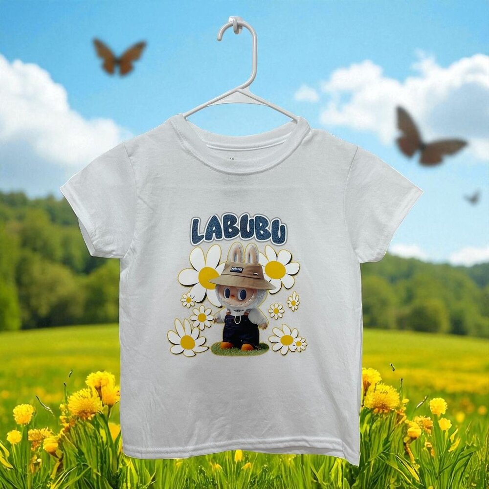 Labubu Daisy Graphic T Shirt‎ Kids Kawaii Cartoon Cute Spring Summer Cottagecore